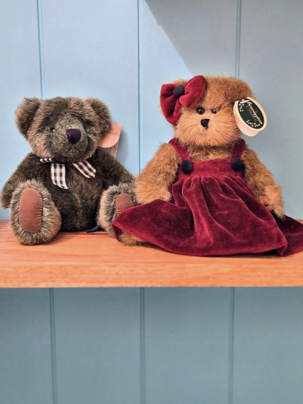 Bearington Collection Teddy Bear Plush  Brown & Red
Russ Green  Teddy Bear
